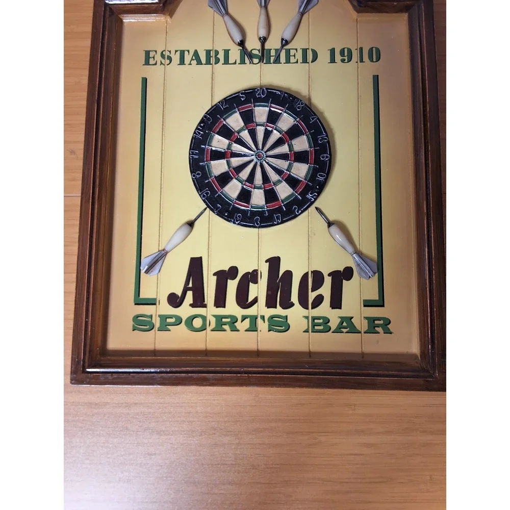 Vintage Retro-Style Archer Sports Bar 3D Wooden Wall Plaque. 16